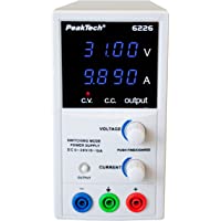 PeakTech 6226 - Fuente de Alimentación0-30V - 0-10A- Ajustable- DC con Pantalla Led Azul de 4 Dígitos- Conmutación…